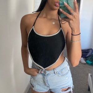 White Fox Boutique Halter Diamond top